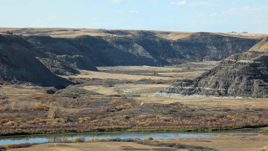 1 Day Drumheller Tour: Calgary to Hoodoos Dinosaurs Badlands - Suspension bridge moments and the canyon panorama beat
