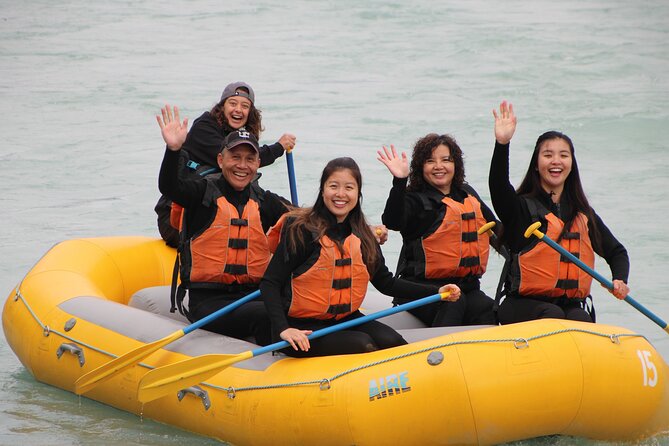 Athabasca River Mile 5 - From Jasper Rafting Adventures to the raft: how your start time usually feels