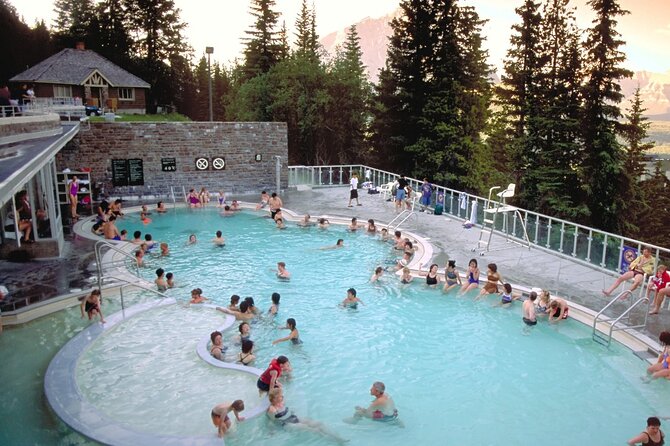 Banff: Gondola, Hot Spring and Three Lakes Tour - Upper Hot Springs: mineral soak with a mountain backdrop