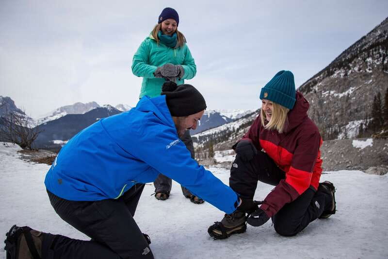 Banff: Grotto Canyon Icewalk - Ice cleats, poles, and footing tips that matter in winter