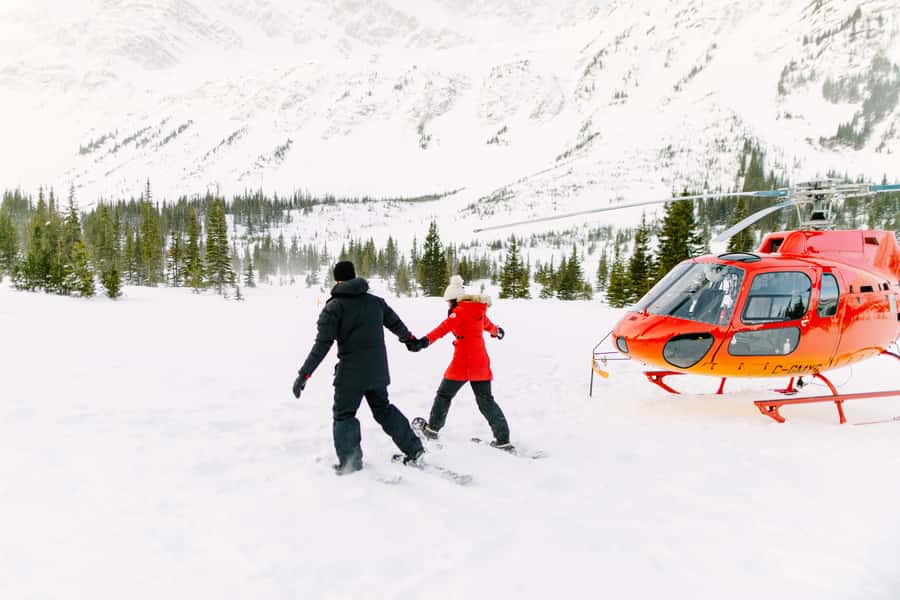 Banff/Jasper: Canadian Rockies Helicopter & Snowshoe Tour - The 1-Hour Snowshoe to a Frozen Waterfall