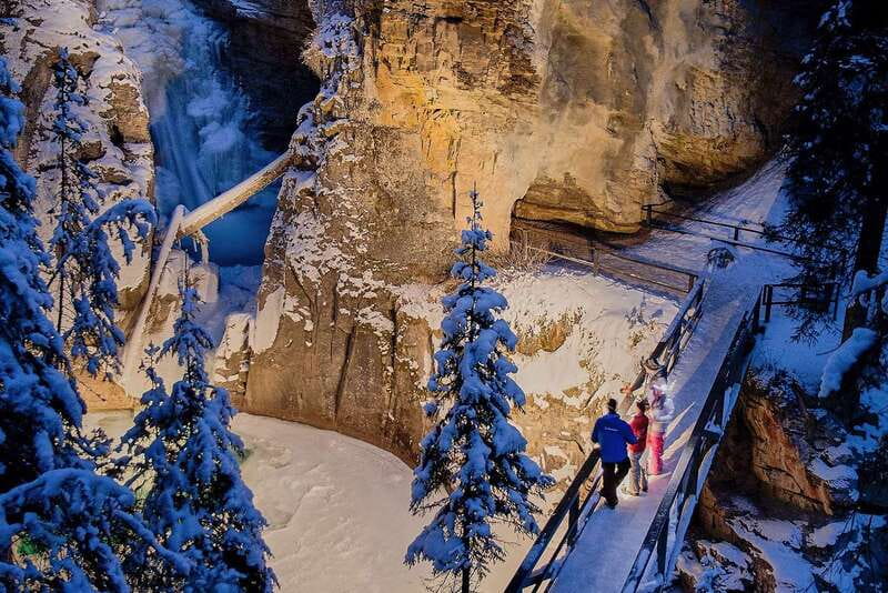 Banff: Johnston Canyon Evening Icewalk - Johnston Canyon after dark is a totally different Banff memory