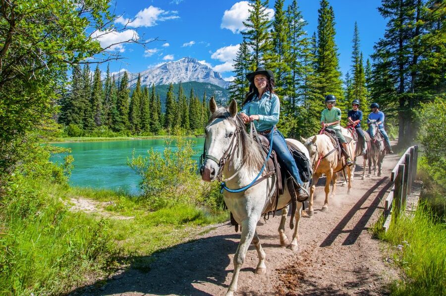 Banff National Park: 1-Hour Bow River Horseback Ride - Banff Trail Riders on Sundance Road, and how the ride begins