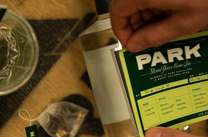 Blend Your Own Gin Experience in Banff - What you take home: PARK vodka bottle, infusion materials, and label