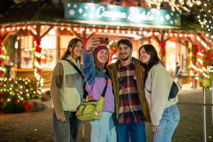 Capilano Suspension Bridge Canyon Lights Holiday Tour - Walking into a glowing winter wonderland at Capilano