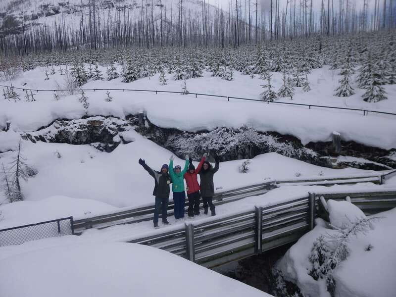 From Banff: Marble & Johnston Canyon Icewalk Combo - The Van Break and Continental Divide Switch Back to Alberta