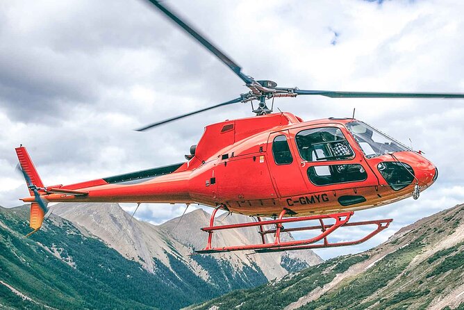 Helicopter Tour over the Canadian Rockies - Michelle Lakes and the Twin Lakes waterfall with Golden Trout