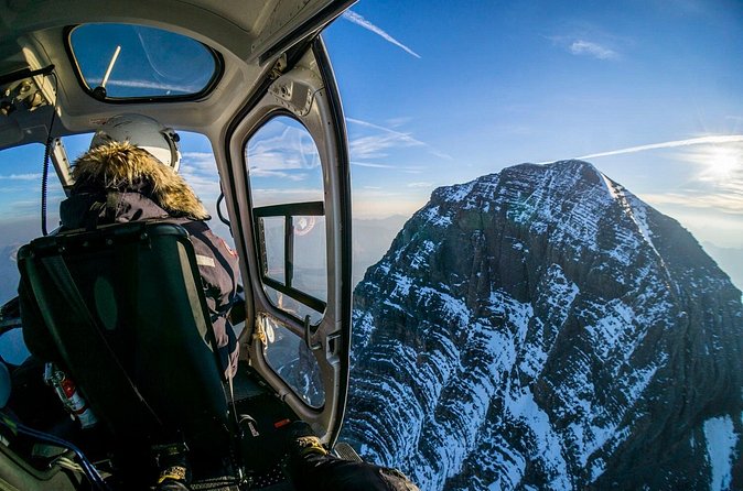 Helicopter Tour over the Canadian Rockies - White Goat Provincial Park and the orange oxidized mountain