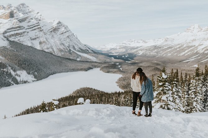 Icefields Parkway and Ice Bubbles of Abraham Lake Adventure - Stop 2: Peyto Lake viewpoint walk with crampons or snowshoes