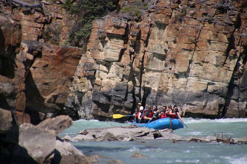 Jasper: Athabasca Falls River Rafting Adventure - The Start at Athabasca Falls: First Rapids, Then the Canyon