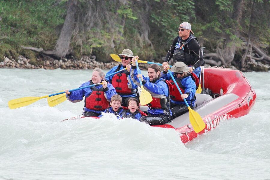 Jasper National Park Family Friendly Rafting Adventure - Safety briefing and paddle practice: the calm before the fun