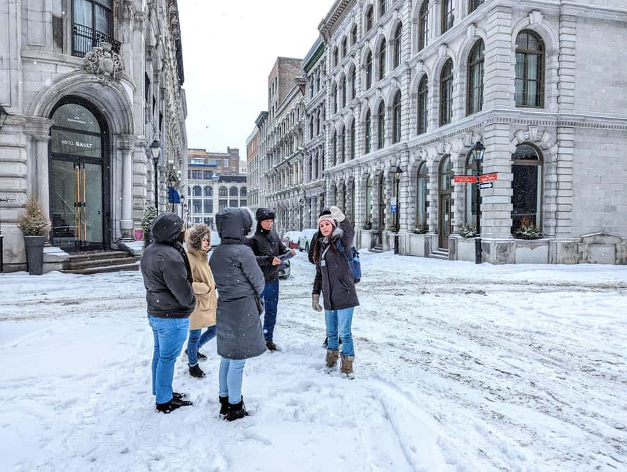 Montreal: Old Montreal Wintertime Express Walking Tour - French colony to British era: how buildings become your storybook