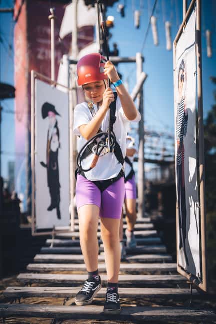 Montreal: Voiles En Voiles Aerial Park Admission Ticket - Safety setup: harnesses, helmets, and the patrol team