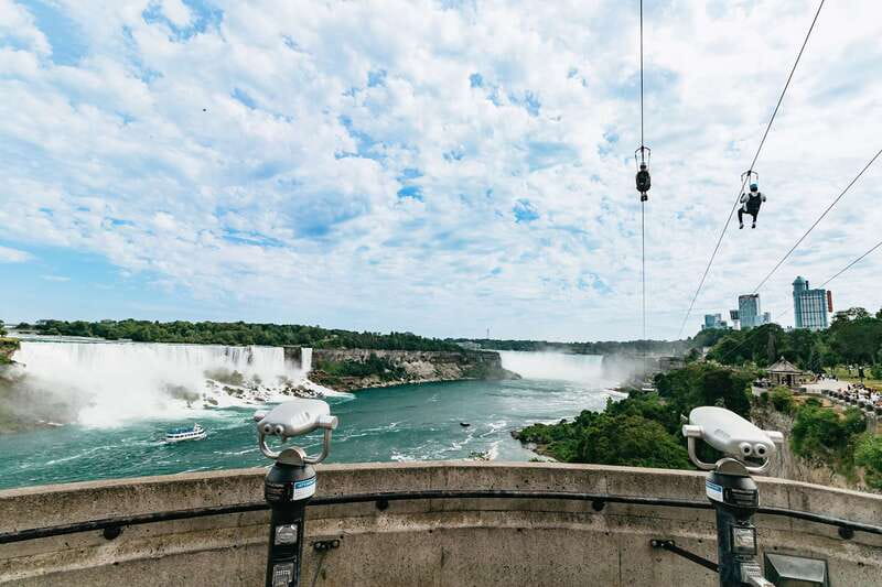 Niagara Falls, Canada: Zipline to The Falls - Course basics: 67 meters up, 670 meters across