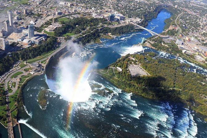 Niagara Falls Grand Helicopter Adventure - The helicopter viewpoint: American, Bridal Veil, and Canadian Horseshoe Falls