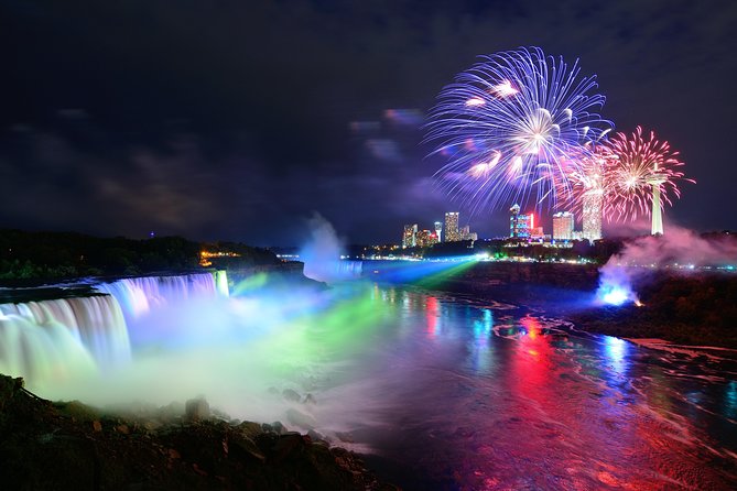 Niagara Falls Premium Night Tour: Fireworks Boat Cruise & Dinner - The quick orientation drive: Dufferin Islands, Old Scow, International Control Dam