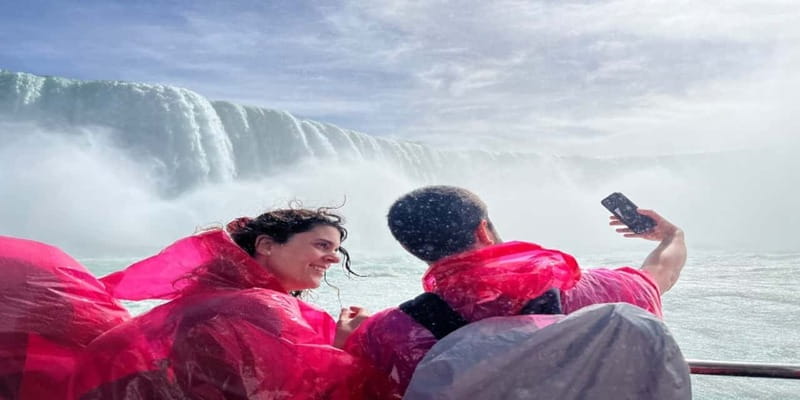 Niagara Falls Tour: Skylon, Journey Behind Falls & Boat Ride - Hornblower Niagara Cruises: May to December boat ride up close