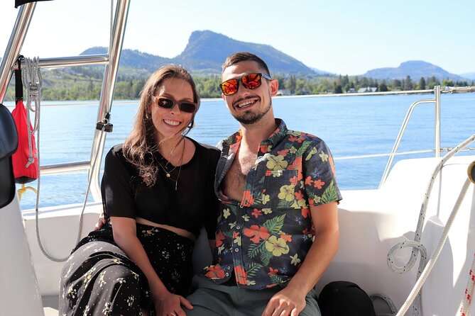 Okanagan Lake Sailing Tour from Penticton & Naramata BC - On board the Hunter 460 Anam Cara: comfort, shade, and safety first