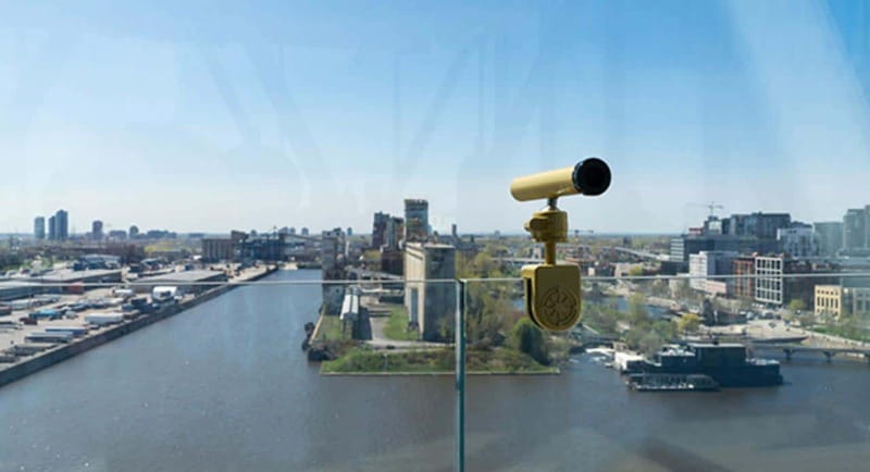 Port of Montreal Glass Tower Entry - Augmented Reality Capsules and the Blue Balloon History Trail