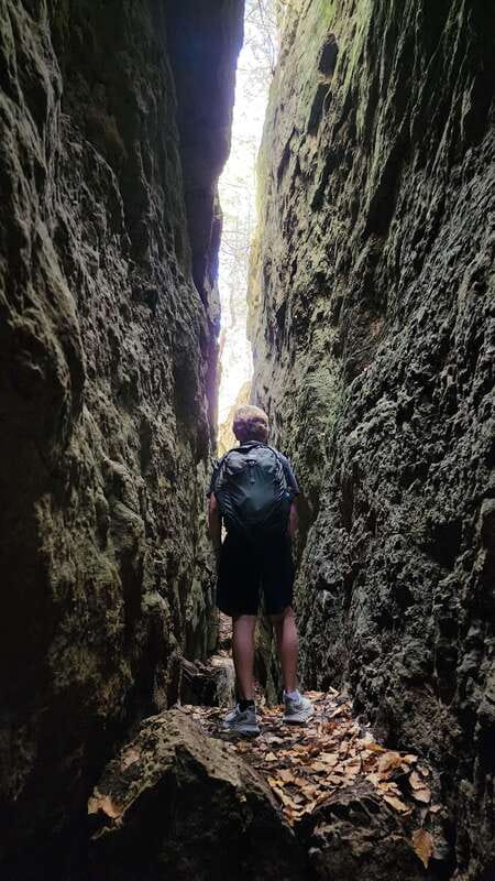 Private Nottawasaga Bluffs Caves Hike - Creemore/Collingwood - Freedom Rock and the Tomb, Aphorisms Carved in Rock