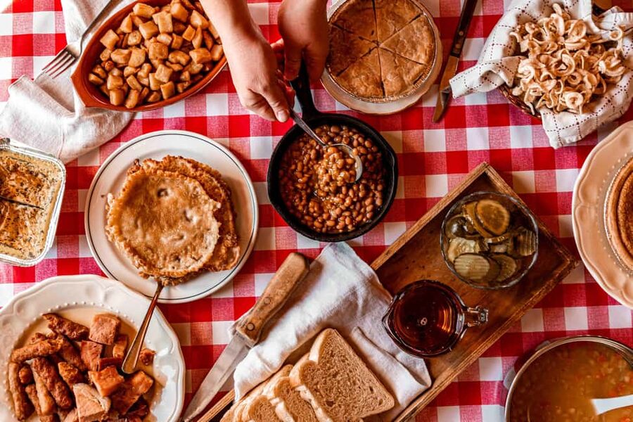 Quebec City (Lévis): self-guided sugar shack tour + meal + maple taffy - How The 2 Hours Work, Meal First, Then Maple Making