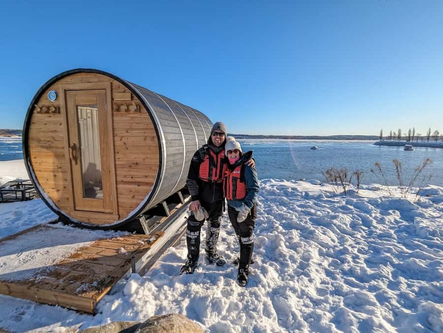 Quebec City: Sunset Ice Canoe Experience with Sauna - The safety briefing and technique training: how they set you up