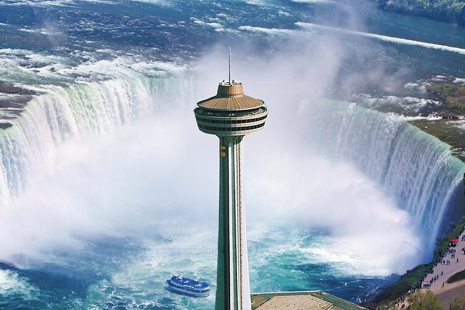 Skylon Tower, Niagara Falls Ontario Observation Deck Admission - Day vs night: illuminated falls and the fireworks schedule at 10 pm