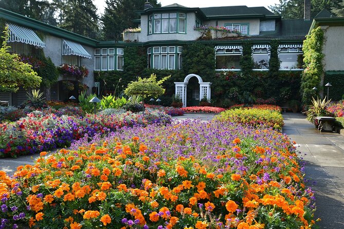 The Butchart Gardens Express Shuttle from Downtown Victoria - Meet the bus at Gray Line Sightseeing Victoria, right by the Empress