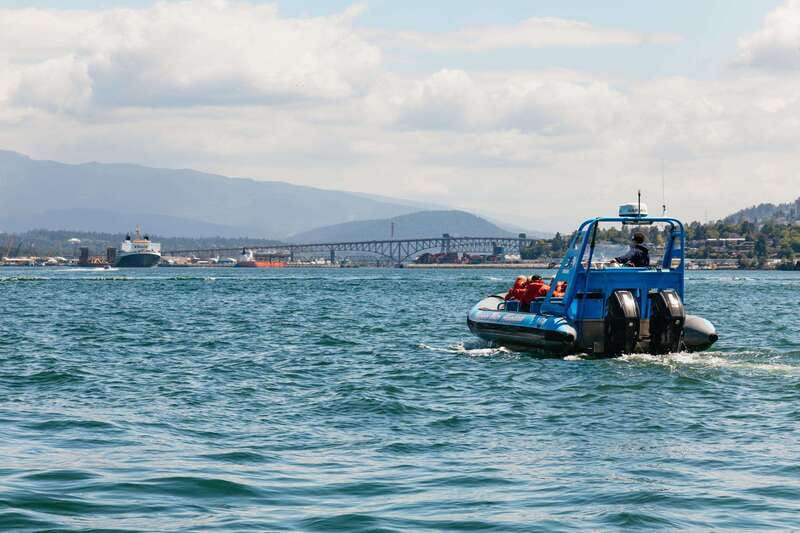 Vancouver: Indian Arm and Granite Falls Zodiac Boat Tour - Granville Island check-in, gear, and the safety routine that sets the tone
