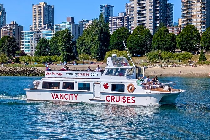Vancouver Sightseeing Boat Cruise with Live Tour Guide - False Creek start, Granville Island, then toward Burrard Street bridge and English Bay